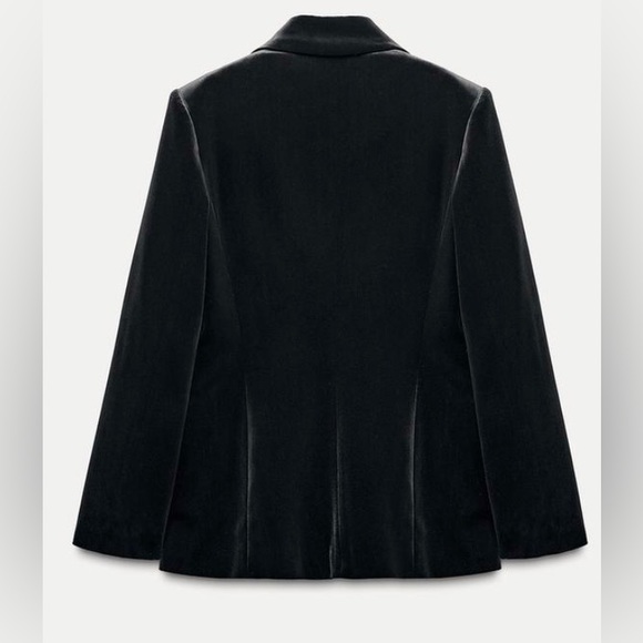 ✨⚡️💥Act lll Woman Velvet Two Button Black Blazer Jacket - Picture 4 of 16